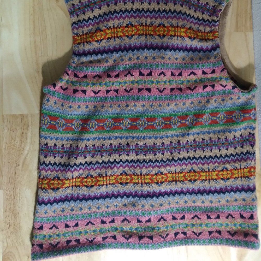 Vintage Chaps Geometric Pattern Vest - Picture 5 of 6